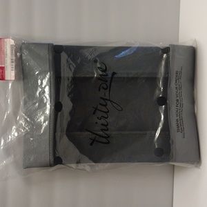 Thirty-One Grey "Your Way" Rectangle Fabric Lid  NEW